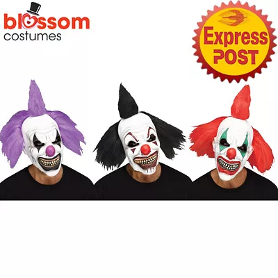 AC1153 Hooligan Killer Clown Costume Mask Hair Cosplay Scary Circus Halloween • $34.95