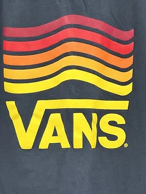 VANS Slate Gray Large Logo Graphic Print Short Sleeve Tee / T-Shirt Mens • $11.50