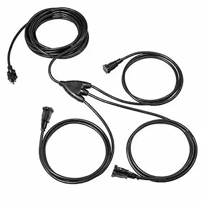 1 To 3 Extension Cord Splitter - 6 Foot Black Power Squid • $19.99