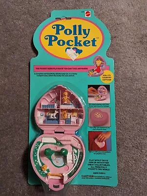 Vintage 1989 Bluebird Polly Pocket  Polly's Country Cottage  Sealed MOC 5116 • $40
