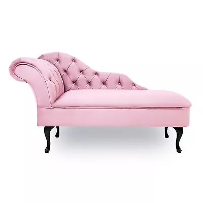 Baby Pink Chesterfield Chaise Longue Arm Chair Sofa Bedrooms  • £269.99