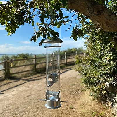 Heavy Duty Aluminium Bird Seed Feeder With 4 Feeding Ports Wild Garden Birds • £14.99