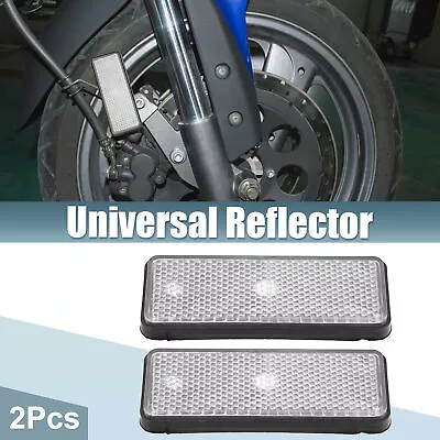 2 Pcs Universal Rectangle Shape Reflector For Motorcycle Garbage Cans White • $7.40