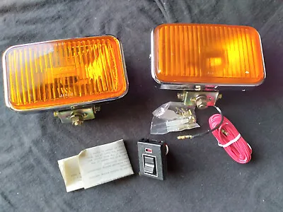 Vintage NOS K-Mart Quartz Halogen Auxiliary Amber Light Set Fog Driving Chrome • $139