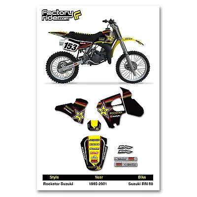 1995-2001 SUZUKI RM 80 Team RS Motocross Graphics Dirt Bike Graphics Kit  • $69.99