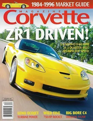 Corvette Magazine 2008 Dec - Zr1 Leno Ecoject Big Bore C4supercharged C5 • $9.95