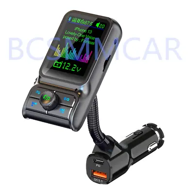 Car Bluetooth FM Transmitter Receiver 20W Fast Charging Handsfree AUX Audio Kit • $25.10