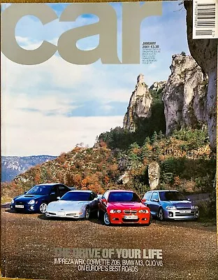 CAR MAGAZINE JAN-2001 - BMW M3 E46 Renault Clio V6 TVR Tamora AC Cobra CRS • £6.99