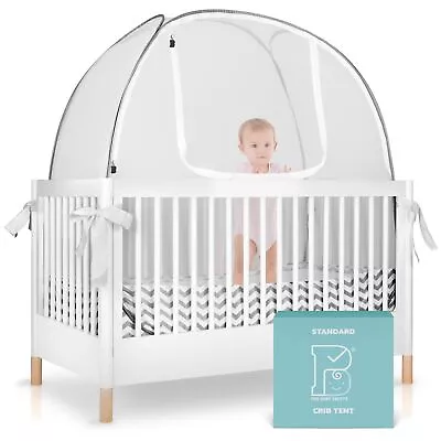 Pop Up Crib Tent Fine Mesh Netting Cover To Keep Baby From Climbing Out Falls... • $55.27