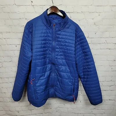 Lands' End Mens Packable Quilted Full Zip Insulated Primaloft Jacket Blue XL • $44.99