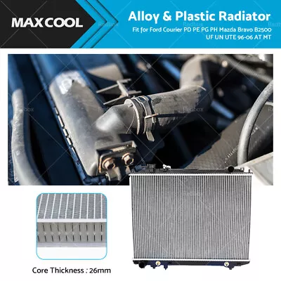 Radiator Fit Ford Courier PD PE PG PH Mazda Bravo B2500 UF UN UTE AT MT 96-06 • $132.97