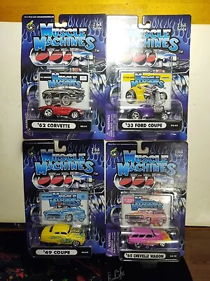 2002 Muscle Machines '62 Corvette '33 Ford Coupe '49 Coupe '65 Chevelle Wagon • $19.95