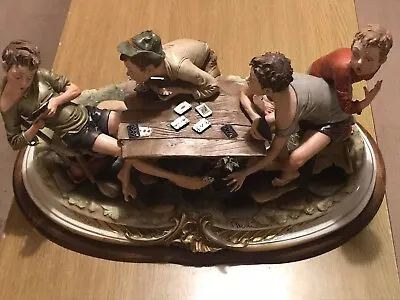 Limited Edition CAPODIMONTE FIGURES THE CHEATS CARD GAME BY BRUNO MERLI SIGNED • £400