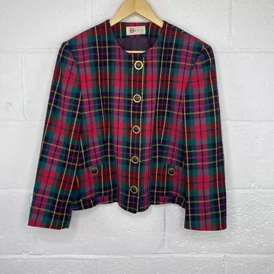 Bianca Wool Tartan Ladies Blazer Size 12 • £4