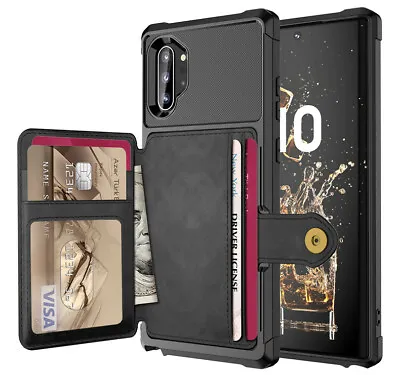 Luxury Card Slot Holder Leather Case Cover For Samsung Galaxy S21 Plus 5G S20 • $14.28