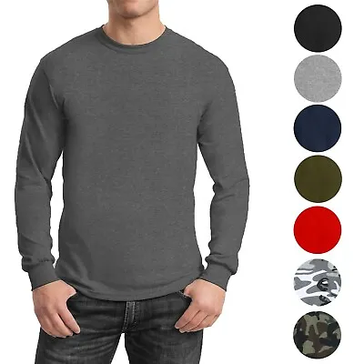 Mens Long Sleeve Crew Neck & Performance Tees Layer Lounge Gym Work Casual NEW • $9.97