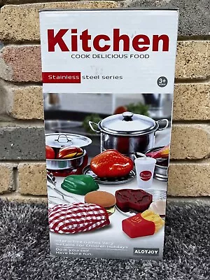 $24.99 • Buy Stainless Steel Cooking Pretend Play Set Kids Kitchen Pots And Pans Set