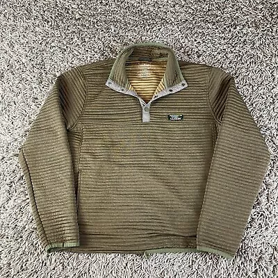 L.L. Bean Jacket Mens Large L Beige Airlight Knit Pullover Logo Ribbed Textured • $32