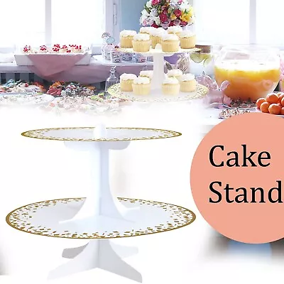 2 Tier Cake Plate Stand White Cupcake Fitting Kit Party Use Parts • $13