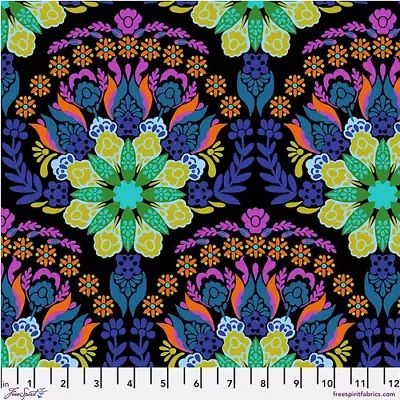 Anna Maria Horner Fluent Incarnation In Midnight Boho Modern Floral Fabric Hy • $6.55