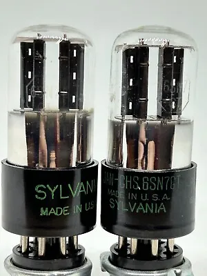 6sn7 Vt-231 Sylvania Bad Boys 3 Holes Black Plate Tube Pair Preamp Tubes Strong • $899