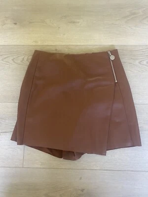 $11 • Buy ZARA Faux Leather Mini Skort Sz XS