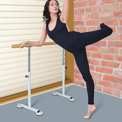 Wooden Portable Ballet Bar Stretch Barre Dance Bar 1.5M Freestanding Ballet Bar • $198.95