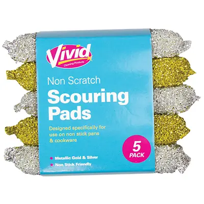 Metallic Scouring Pads For Non-Stick Pans Kitchen Cleaning Washing Up Scourers • £3.99