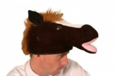 £9.95 • Buy Brown Horse Plush Animal Hat Animal Fancy Dress Accessory 