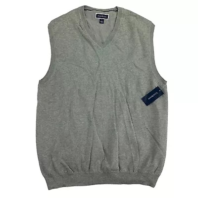 Club Room Mens Solid V-Neck Sweater Vest Gray L • $16.77