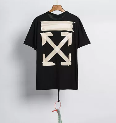 New OFF WHITE OW Graffiti Arrow Print Casual Short Sleeve Tee Top Unisex T-Shirt • £17.99