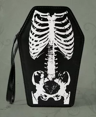 £19.99 • Buy Skeleton Coffin Shoulder Faux Leather Small Bag. Gothic Vampire Emo 🇬🇧 