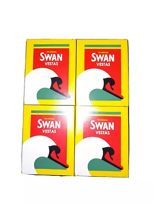 4 Boxes Swan Vesta Safety Matches Approx 240 Matches New Design Box Camping BBQ • £3.95