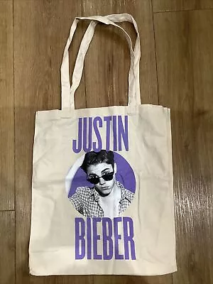 £9.99 • Buy Vintage Primark Cream Cotton Style JUSTIN BIEBER Motif Shopping TOTE Bag, Unused