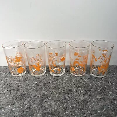 Flintstones Vintage Juice Glasses  Set Of 5 Welch Jelly Glasses • $42