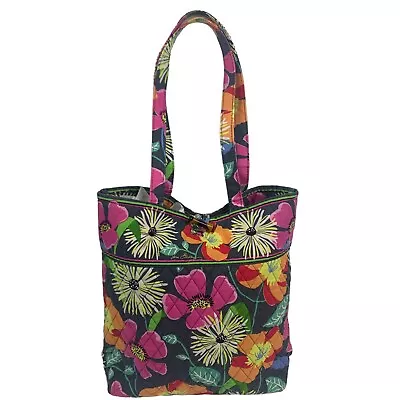 Vera Bradley Quilted Tote Bag Shoulder Bag Toggle Closure Pattern Jazzy Blooms • $25