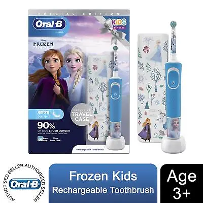 Oral-B Vitality Kids Disney Frozen Electric Toothbrush Giftset For Ages 3+ Blue • £16.49