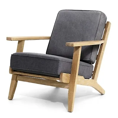Oak Mid-Century Accent Armchair Home Upholstered Lounge Chair (Naturel) • $319.99