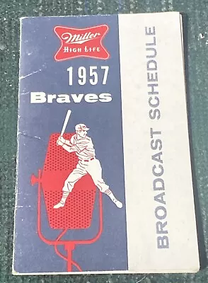 1957 Milwaukee Braves Baseball Miller High Life Beer Pocket Schedule RARE • $40