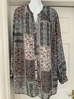 Together Long Sleeve Blouse Top Shirt Size 32 Floral Paisley Excellent Condition • £13