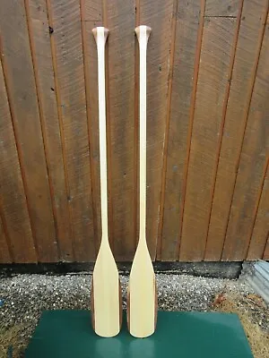 NEW 60  Long Wooden Boat Canoe Oars Paddles Set Of 2 With WALNUT Ready To Use! • $34.99