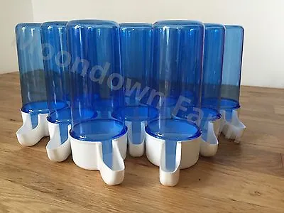12 X Blue Drinker 200cc Bird Cage Front Anti Algae Finches Canary Budgies Etc • £16.49