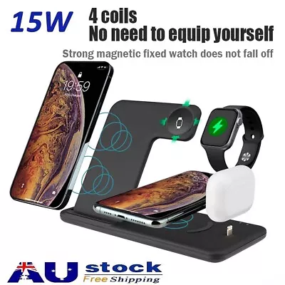 4 In 1 Wireless Charger Dock Station Fast Charging For IPhone 14 Airpods Samsung • $8.79