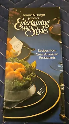 Vintage 1980 BENSON & HEDGES AMERICAN RESTAURANTS Cookbook Recipes Cook Book • $30