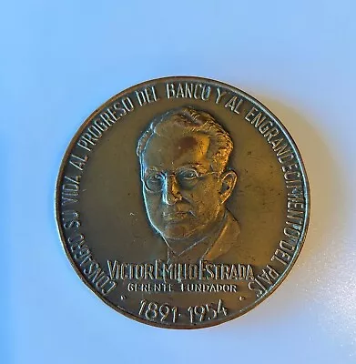 Medal Ecuador Banco La Previsora Victor E Estrada 1891-1954 Big Medallion • $20