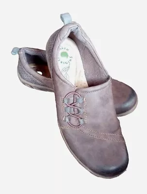 Earth Origins Shoe Brown Leather Slip On Welltek System Shoes Women Size 9 • $18.90