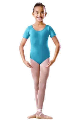 £14 • Buy Bloch Girls Round Neck Short Sleeve Leotard Dance Ballet Uniform BU201C Marine 