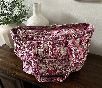 Vera Bradley Large XL Duffel  Weekender Bag Paisley Gym Travel • $49.99