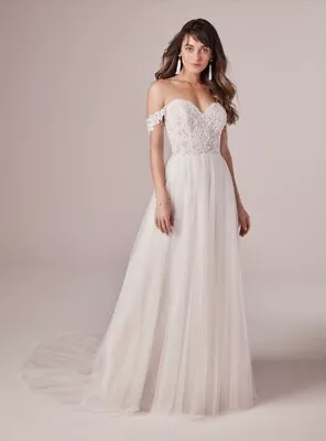 $1300 NEW Maggie Sottero Rebecca Ingram Nia Bridal Boho Dress Ivory Over Blush • $799