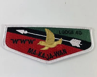 Boy Scout OA Flap Patch Ma-Ka-Ja-Wan Lodge 40 Rare Beautiful Green Black Red • $61.20
